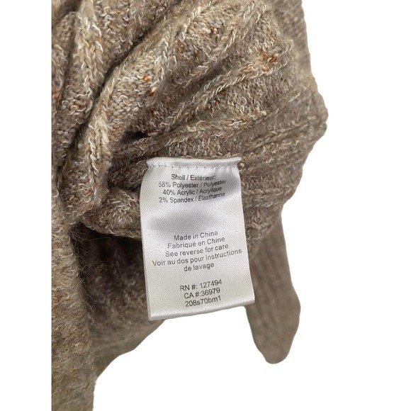 Heartloom Rib Knit Lilah Henley Long Sleeve Pullover Sweater Taupe - Medium - Picture 4 of 4